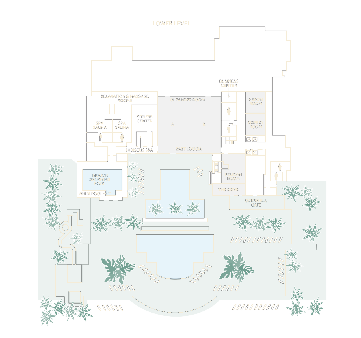 Hotel map, lower level